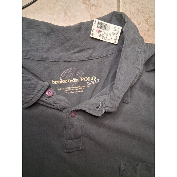 New Broken In Polo Big Men's Performance Polo Shirt Blue Regular Fit Size 5X - Picture 4 of 5